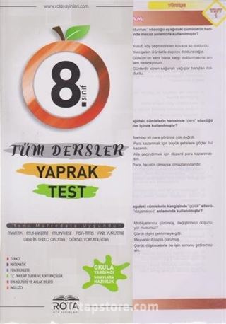 8. Sınıf Tüm Dersler Yaprak Test