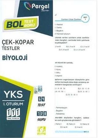 YKS-TYT Biyoloji Çek Kopar Testler Biyoloji