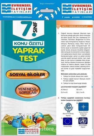 7. Sınıf Sosyal Bilgiler Konu Özetli Yaprak Test