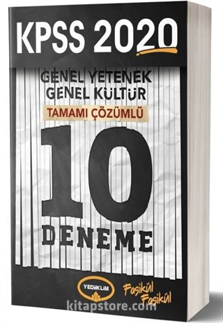 2020 KPSS GK-GY Tamamı Çözümlü 10 Deneme Sınavı