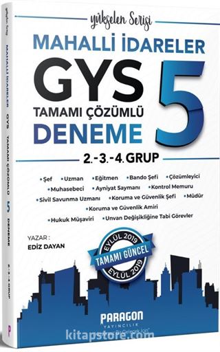 2019 Mahalli İdareler GYS 2. 3. 4. Gruplar İçin 5 Çözümlü Deneme Sınavı