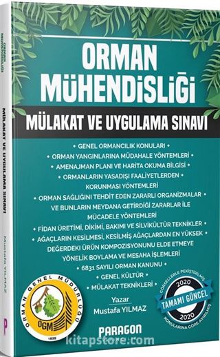 2020 Orman Mühendisliği Mülakat ve Uygulama Sınavı Kitabı