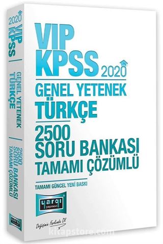 2020 KPSS VIP Türkçe Tamamı Çözümlü 2500 Soru Bankası