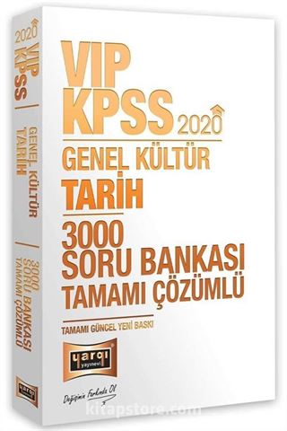 2020 KPSS VIP Tarih Tamamı Çözümlü 3000 Soru Bankası