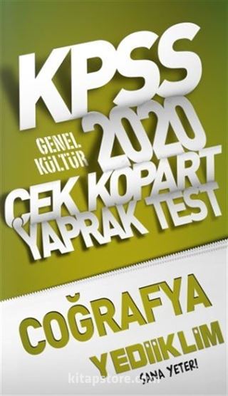 2020 KPSS Genel Kültür Coğrafya Çek Kopart Yaprak Test