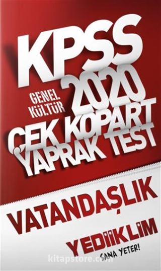 2020 Kpss Genel Kültür Vatandaşlık Çek Kopart Yaprak Test