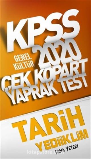 2020 KPSS Genel Kültür Tarih Çek Kopart Yaprak Test