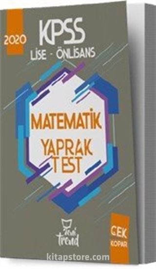 2020 KPSS Lise Önlisans Matematik Yaprak Test