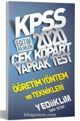 2020 KPSS Eğitim Bilimleri Öğretim Yöntem ve Teknikleri Çek Kopart Yaprak Test