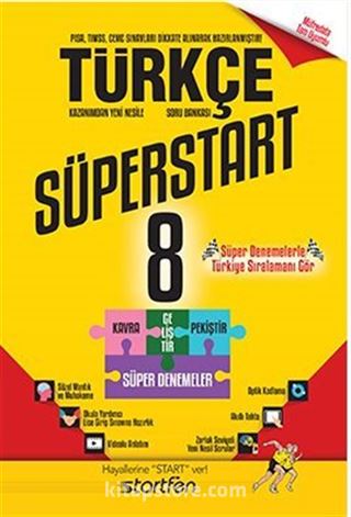 8. Sınıf Süperstart Türkçe Kavra Geliştir Pekiştir Süper Denemeler