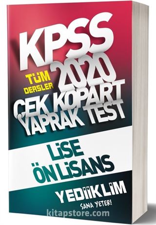 2020 KPSS Lise-Önlisans Tüm Dersler Çek Kopart Yaprak Test