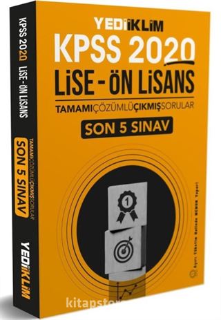 2020 KPSS Lise Önlisans Tamamı Çözümlü Son 5 Yıl Çıkmış Sorular (5 Lise Çıkmış + 5 Önlisans Çıkmış )