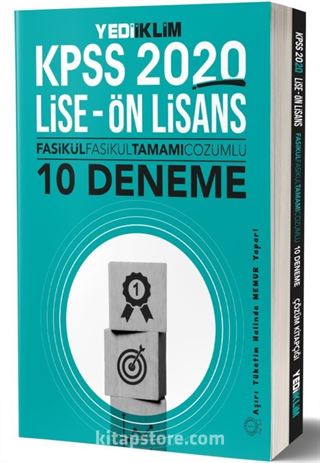 2020 KPSS Lise Önlisans Fasikül Fasikül Tamamı Çözümlü 10 Deneme