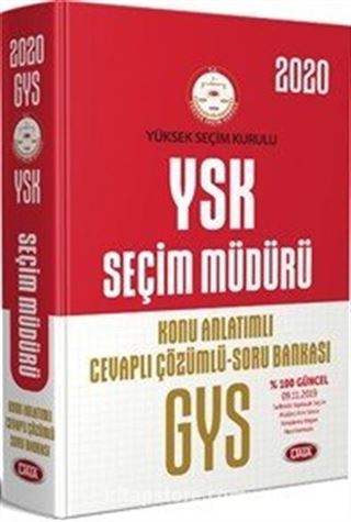 Yüksek Seçim Kurulu (YSK) GYS Seçim Müdürü Konu Anlatımlı Cevaplı Çözümlü Soru Bankası