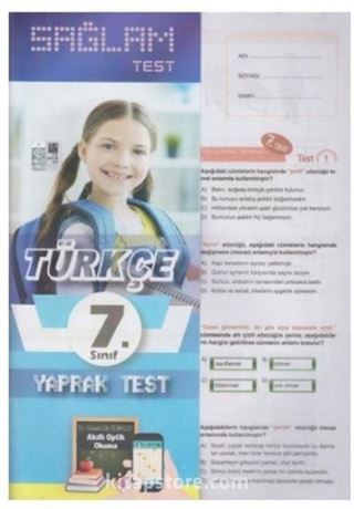 7. Sınıf Türkçe Sağlam Yaprak Test (Poşetli)