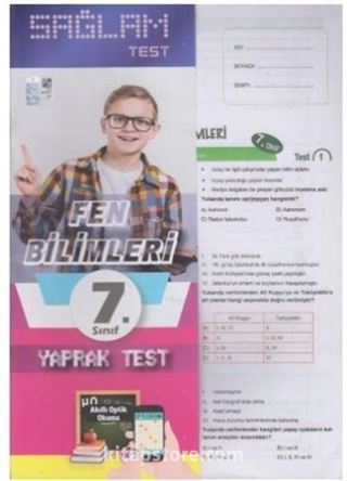 7. Sınıf Fen Bilimleri Sağlam Yaprak Test (Poşetli)