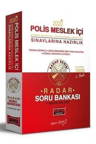 2020 Polis Meslek İçi Sınavlarına Hazırlık Radar Modüler Soru Bankası Seti (4 Kitap)