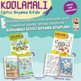 Kodlamalı Eğitici Boyama / 5-6 Yaş 1. ve 2. Seviye (2 Kitap)