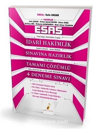 Esas İdari Hakimlik Sınavına Hazırlık Tamamı Çözümlü 4 Deneme Sınavı