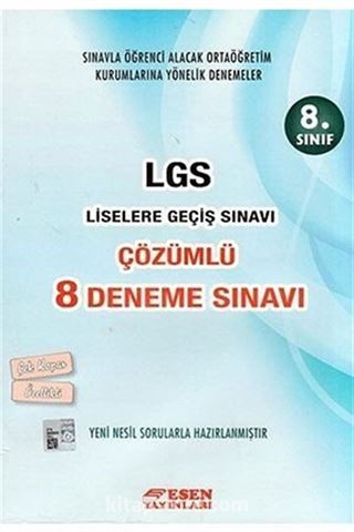 8. Sınıf LGS Çözümlü 8 Deneme Sınavı