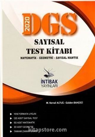 2020 DGS Sayısal Test Kitabı Matematik-Geometri- Sayısal Mantık