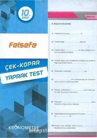 10. Sınıf Felsefe Yaprak Test