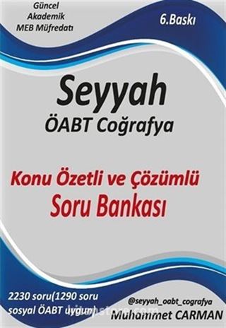 2020 ÖABT SEYYAH Coğrafya Soru Bankası Çözümlü