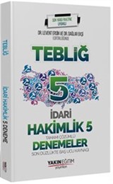 İdari Hakimlik Tebliğ Tamamı Çözümlü 5 Denemeler