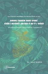 Kemahlı İbrahim Hakkı Efendi Divan-ı Miftahü'l-Ma'arif fî Na'ti'l-'Avarif