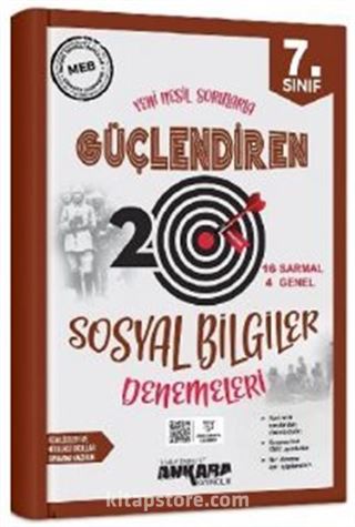 7. Sınıf Güçlendiren Sosyal Bilimler 20 Deneme Sınavı