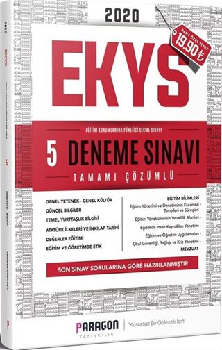 2020 EKYS Okul Müdür ve Müdür Yardımcılığı Tamamı Çözümlü 5 Deneme Sınav