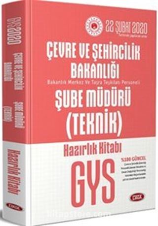 Çevre ve Şehircilik Bakanlığı Şube Müdürü (Teknik) Hazırlık Kitabı