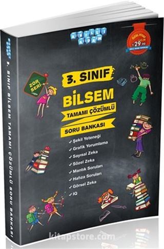 3. Sınıf Bilsem Tamamı Çözümlü Soru Bankası Zor Seri