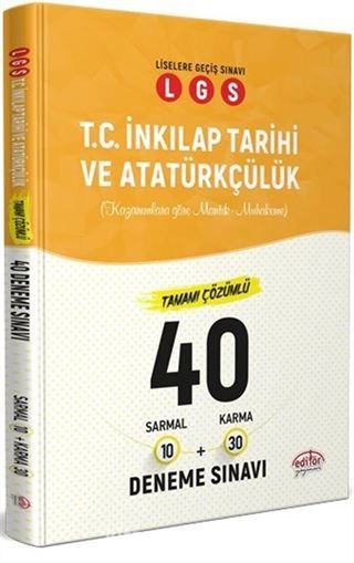 LGS T.C. İnkılap Tarihi ve Atatürkçülük Tamamı Çözümlü 40 Deneme Sınavı