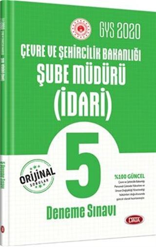 2020 GYS Çevre Ve Şehircilik Bakanlığı Şube Müdürü (İdari) 5 Deneme Sınavı