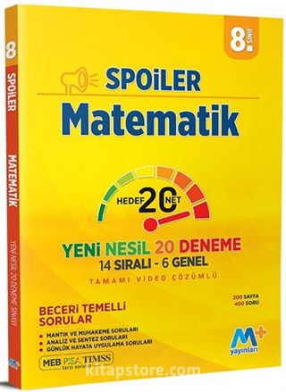 8. Sınıf LGS Spoiler Matematik Yeni Nesil 20 Deneme (14 Sıralı - 6 Genel Tamamı Video Çözümlü)