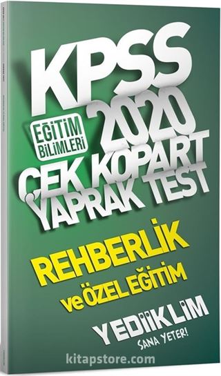 2020 KPSS Eğitim Bilimleri Rehberlik ve Özel Eğitim Çek Kopart Yaprak Test