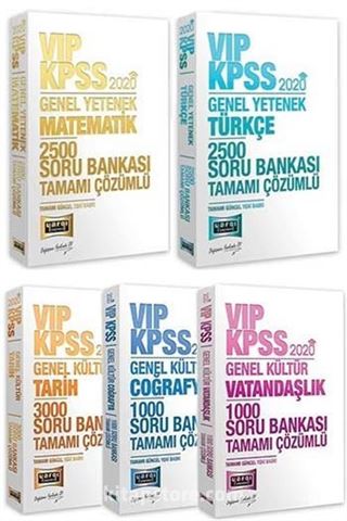 2020 KPSS VIP Genel Yetenek Genel Kültür Tamamı Çözümlü 10000 Soru Seti (5 Kitap)