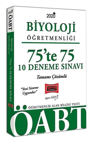 2020 ÖABT Biyoloji Öğretmenliği 75'te 75 Tamamı Çözümlü 10 Deneme Sınavı