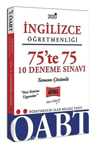 2020 ÖABT İngilizce Öğretmenliği 75'te 75 Tamamı Çözümlü 10 Deneme Sınavı