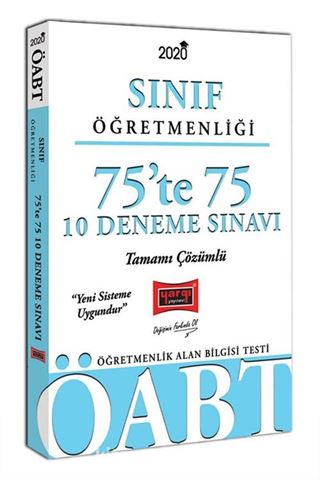 2020 ÖABT Sınıf Öğretmenliği 75'te 75 Tamamı Çözümlü 10 Deneme Sınavı