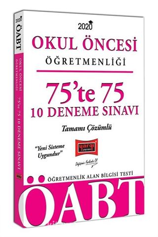 2020 ÖABT Okul Öncesi Öğretmenliği 75'te 75 Tamamı Çözümlü 10 Deneme Sınavı