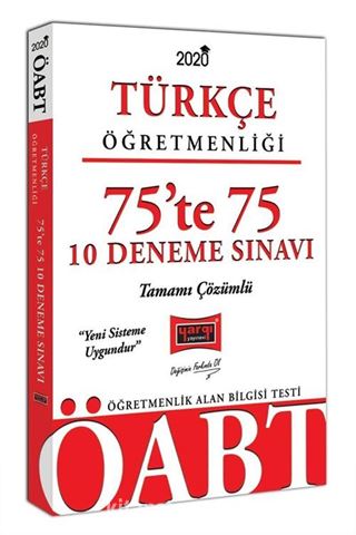 2020 ÖABT Türkçe Öğretmenliği 75'te 75 Tamamı Çözümlü 10 Deneme Sınavı