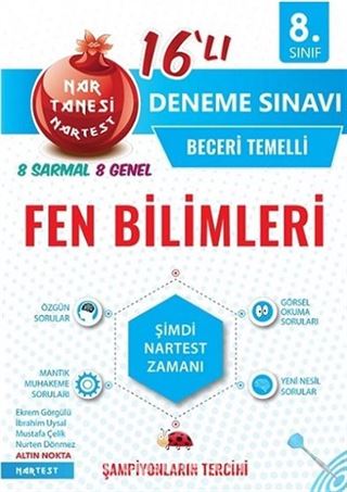 8. Sınıf Nar Tanesi Fen Bilimleri 16 Deneme Sınavı