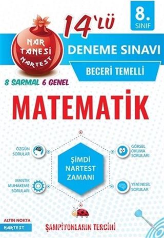 8. Sınıf Nar Tanesi Matematik 14 Deneme Sınavı