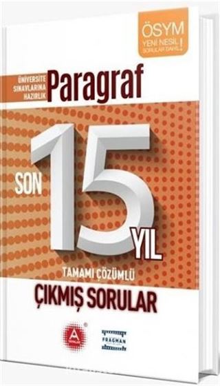 Üniversite Sınavlarına Hazırlık Paragraf Son 15 Yıl Çıkmış Sorular Çözümlü