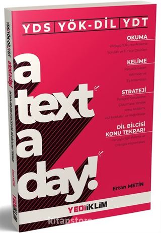 YDS YÖK-DİL YDT A Text A Day Okuma-Kelime-Strateji-Dil Bilgisi Konu Tekrarı