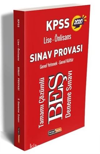 2020 KPSS Lise Önlisans Sınav Provası Tamamı Çözümlü 5 Deneme Sınavı