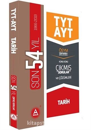 TYT AYT Tarih Son 54 Yıl Konu Konu Tamamı Çözümlü Çıkmış Sorular A Yayınları