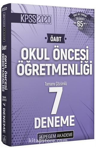 2020 KPSS ÖABT Okul Öncesi Öğretmenliği Tamamı Çözümlü 7 Deneme